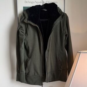 Eddie Bauer Dark Green fur lined Jacket